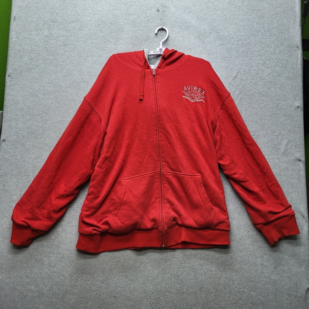 VINTAGE AVIREX Men Sweatshirt XXL Winged Eagle Embroidery Reversible Y2K READ